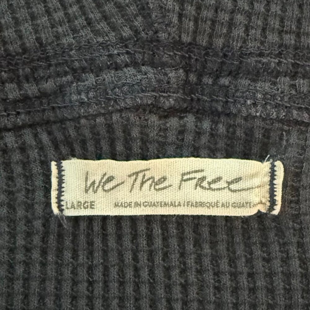 We The Free Hooded V Neck Thermal Navy Blue Sz L - Picture 6 of 9